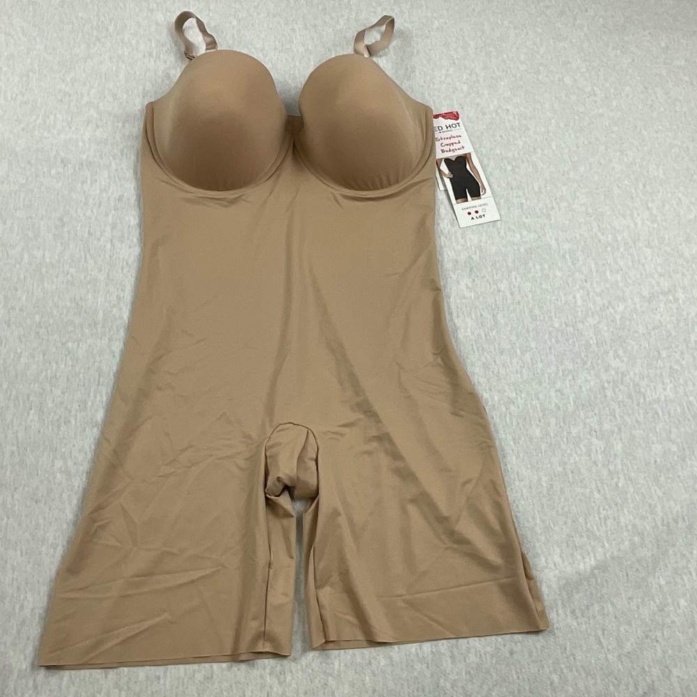 SPANX Red Hot Cupped Seamless Bodysuit Women’s 1X 360 Shaping Convertible Straps